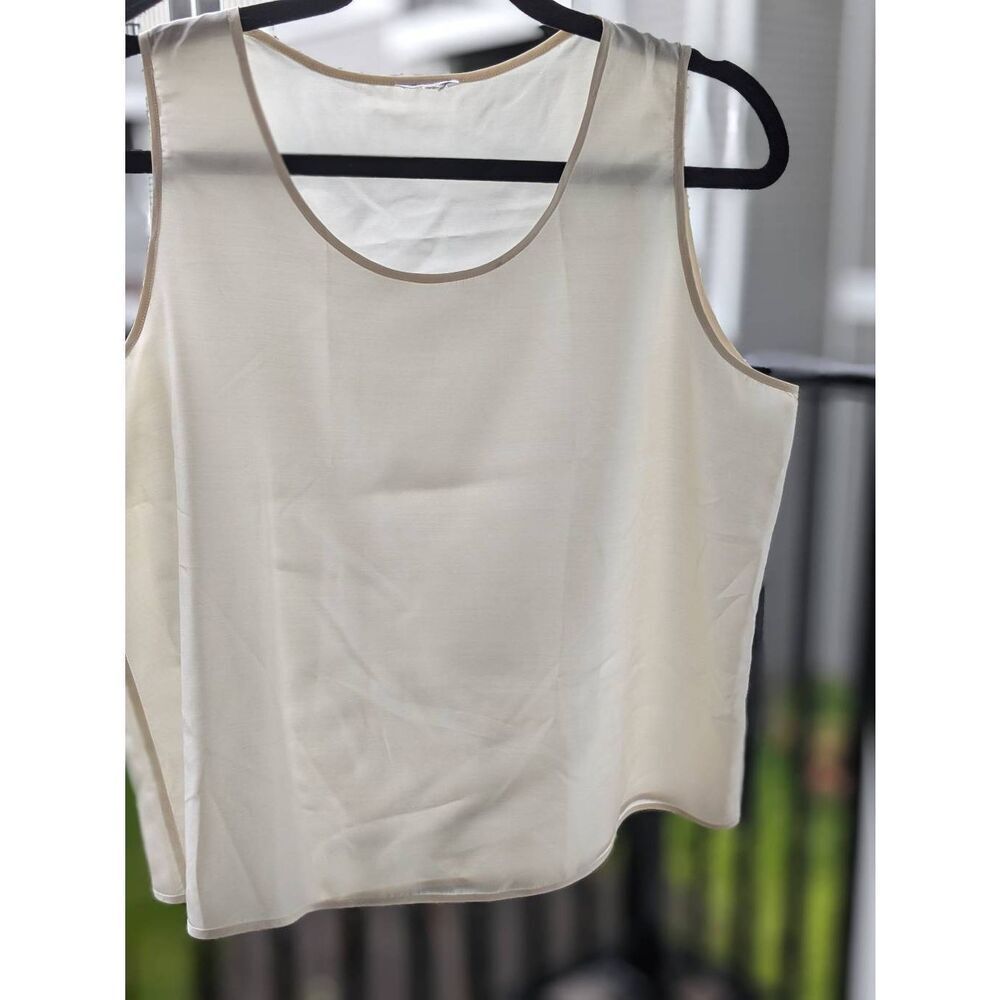 Giorgio Armani Underwear 100% Silk Tank Camisole Cream, Size 3 (10 US)